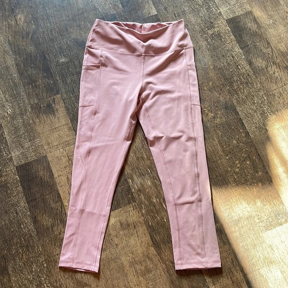 Beverly Hills Polo Club pink 7/8 length leggings with pockets - Picture 1 of 4